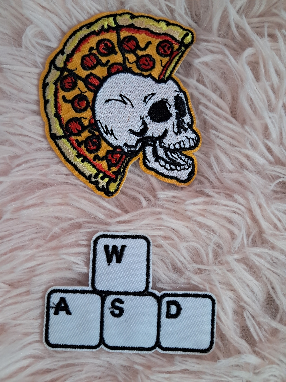 Pizza Mohawk Punk Skull & WASD Gamer Keyboard Patch Duo - Set Of 2!